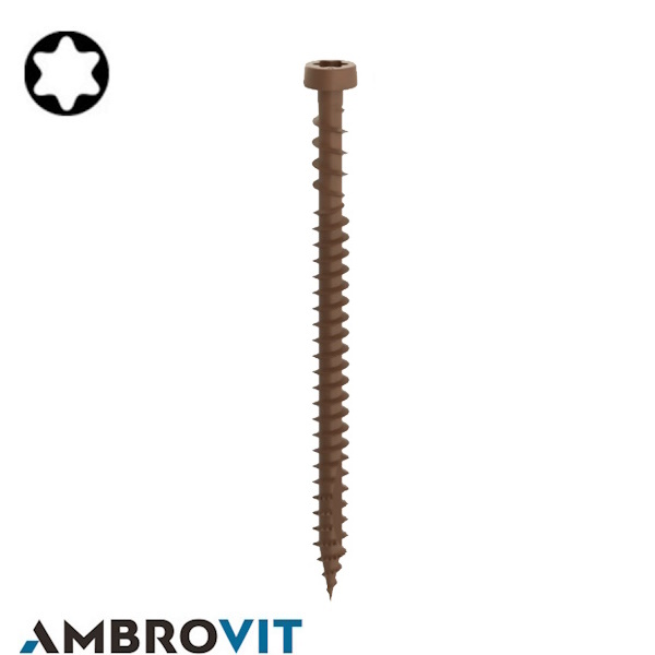Ambrovit Vite per Terrazze Testa Conica TORX a Scomparsa Marrone - AMBROVIT